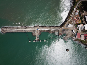 Imagen aérea de la Terminal Portuaria Petrolera del Atlántico