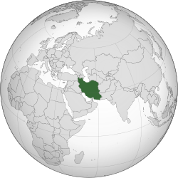 Mapa donde se destaca Irán