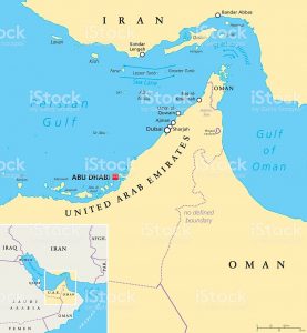 Mapa de Irán y países vecinos