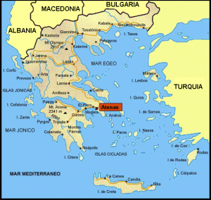Mapa de Grecia y Turquía