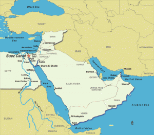 Mapa del Canal de Suez