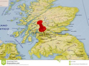 Mapa de Glasgow-Escocia