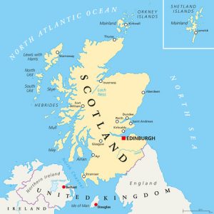 Mapa de Escocia