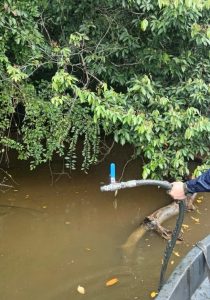 Hallazgo de manguera en río Bartolo