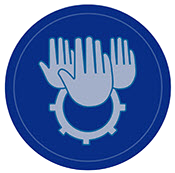 Icono de manos alzadas que representan la participación ciudana